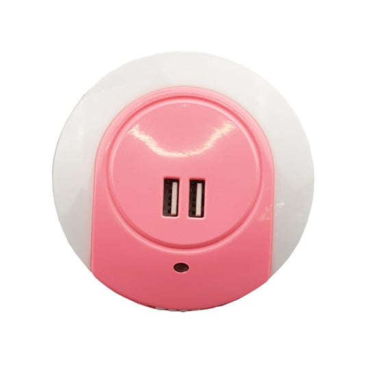 A78B LED Night Light With USB Port Intelligent Light Control Sensor Light, Plug:UK Plug(Pink) - Sensor LED Lights by buy2fix | Online Shopping UK | buy2fix