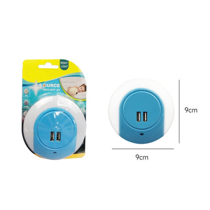 A78B LED Night Light With USB Port Intelligent Light Control Sensor Light, Plug:AU Plug(Blue) - Sensor LED Lights by buy2fix | Online Shopping UK | buy2fix