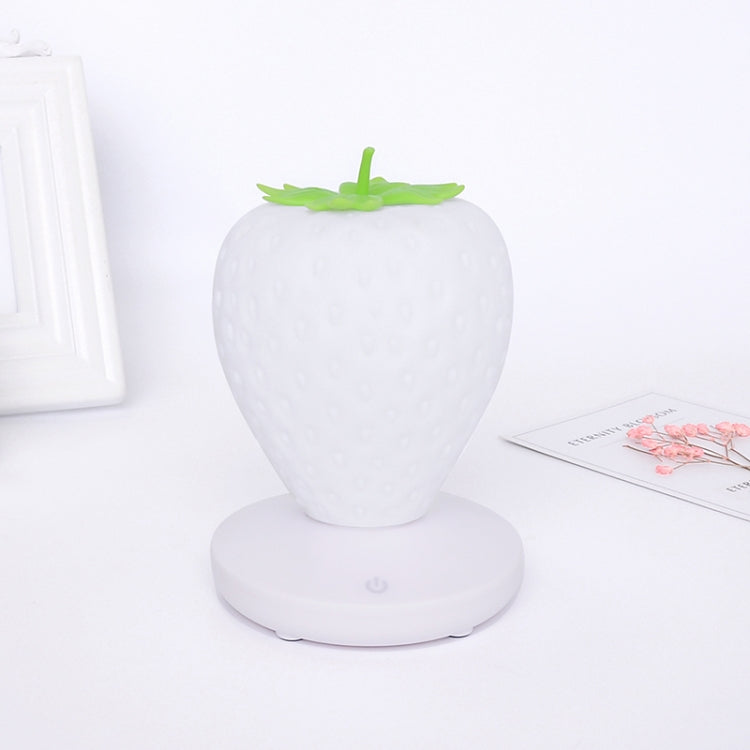 Creative Home LED Silicone Strawberry Night Light USB Rechargeable Bedside Decoration Atmosphere Light(White) - Night Lights by buy2fix | Online Shopping UK | buy2fix