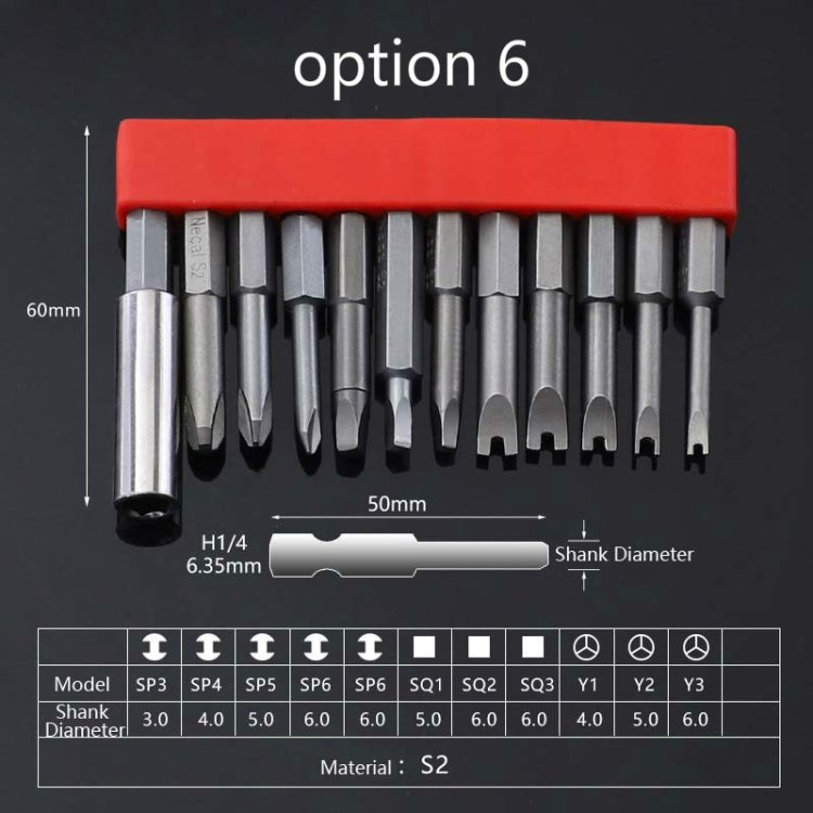 12 PCS / Set Screwdriver Bit With Magnetic S2 Alloy Steel Electric Screwdriver, Specification:6 - Drill & Drill Bits by buy2fix | Online Shopping UK | buy2fix