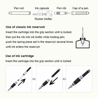 X750 Stationery Stainless Steel Fountain Pen Medium Nib Ink Pens School Oiifice Gift, Nib Size:1.1mm(Ivory) - Fountain Pens by buy2fix | Online Shopping UK | buy2fix