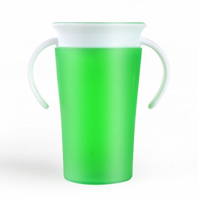 360 Degrees Rotated Baby Learning Drinking Cup With Double Handle Flip(Green) - Cups & Silicone Nipple by buy2fix | Online Shopping UK | buy2fix