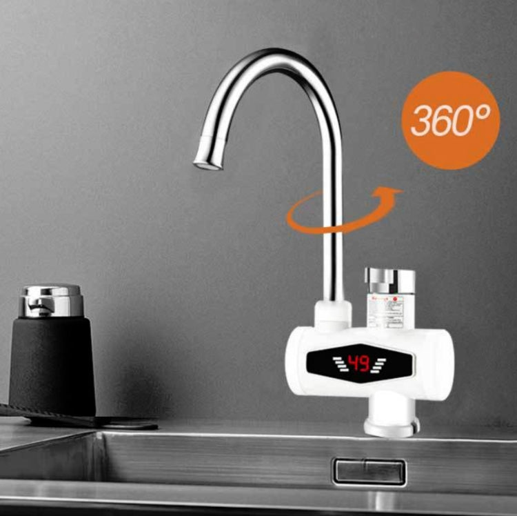 Dynamic Digital Display Instant Heating Electric Hot Water Faucet Kitchen&Domestic Hot&Cold Water Heater EU Plug, Style:Universal Tube - Faucets & Accessories by buy2fix | Online Shopping UK | buy2fix