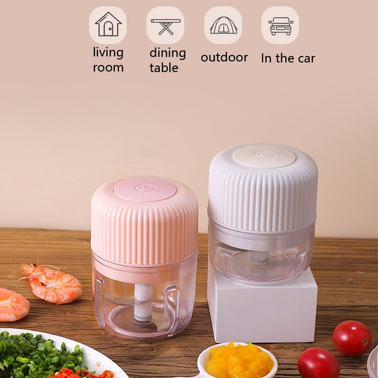 Household Vegetable Cutting Electric USB Garlic Masher Baby Mini Cooking Machine Baby Food Supplement Machine, Style:100ml(Pink) - Stirrer & Squeezer by buy2fix | Online Shopping UK | buy2fix