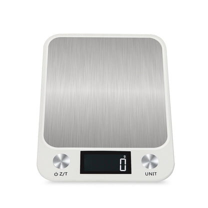Small Kitchen Food Scale Stainless Steel Electronic Kitchen Scale 5kg/1g (Battery English Version White) - Kitchen Scales by buy2fix | Online Shopping UK | buy2fix