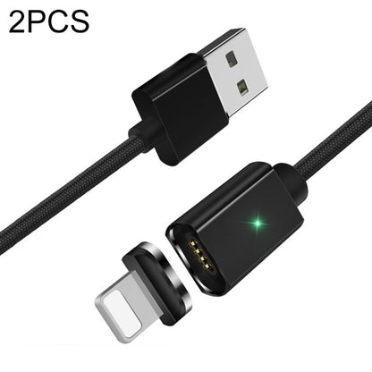 2 PCS ESSAGER Smartphone Fast Charging and Data Transmission Magnetic Cable with 8 Pin Magnetic Head, Cable Length: 2m(Black) - Charging Cable & Head by buy2fix | Online Shopping UK | buy2fix