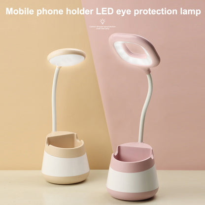 USB Charging LED Desk Light Eye Protection Lamp with Pen Holder and Phone Holder(CS276-4 Green) - Desk Lamps by buy2fix | Online Shopping UK | buy2fix