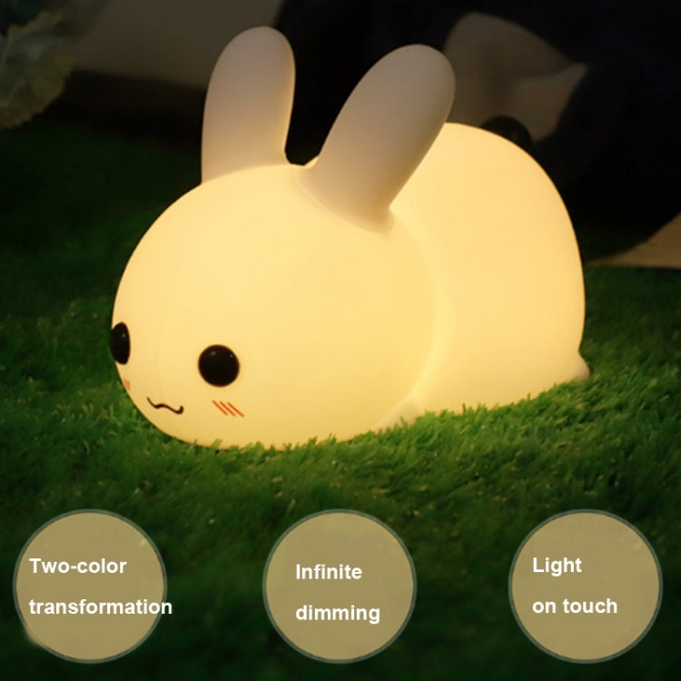 Silicone Rabbit LED Night Light USB Charging Dual-Tone Light Pat Light - Night Lights by buy2fix | Online Shopping UK | buy2fix