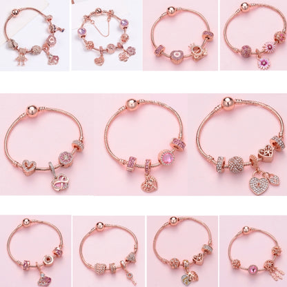 SL128 19cm Women Rose Gold Beaded Bracelet - Bracelets by buy2fix | Online Shopping UK | buy2fix