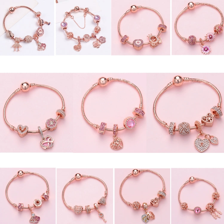 SL131 19cm Women Rose Gold Beaded Bracelet - Bracelets by buy2fix | Online Shopping UK | buy2fix