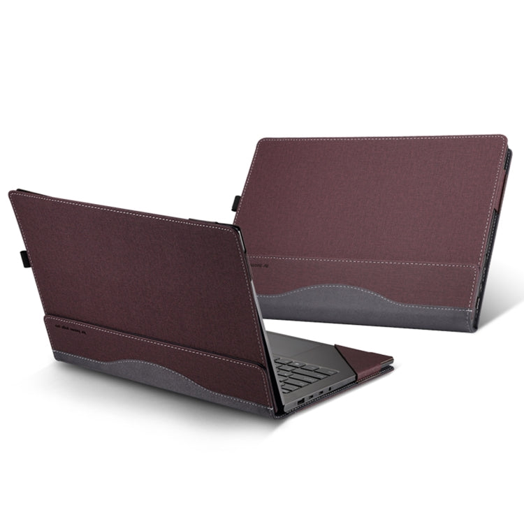 For Samsung Galaxy Book Pro 360 15.6 inch Leather Laptop Anti-Fall Protective Case With Stand(Wine Red) - 15 inch by buy2fix | Online Shopping UK | buy2fix