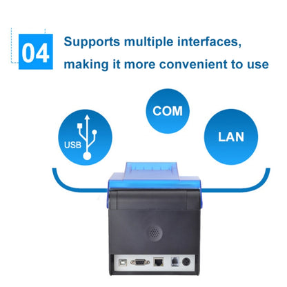 Xprinter XP-C300H 80mm Sound And Light Alarm Store Cashier Rreceipt Thermal Printer, Spec: USB+COM+LAN(UK Plug) - Printer by Xprinter | Online Shopping UK | buy2fix