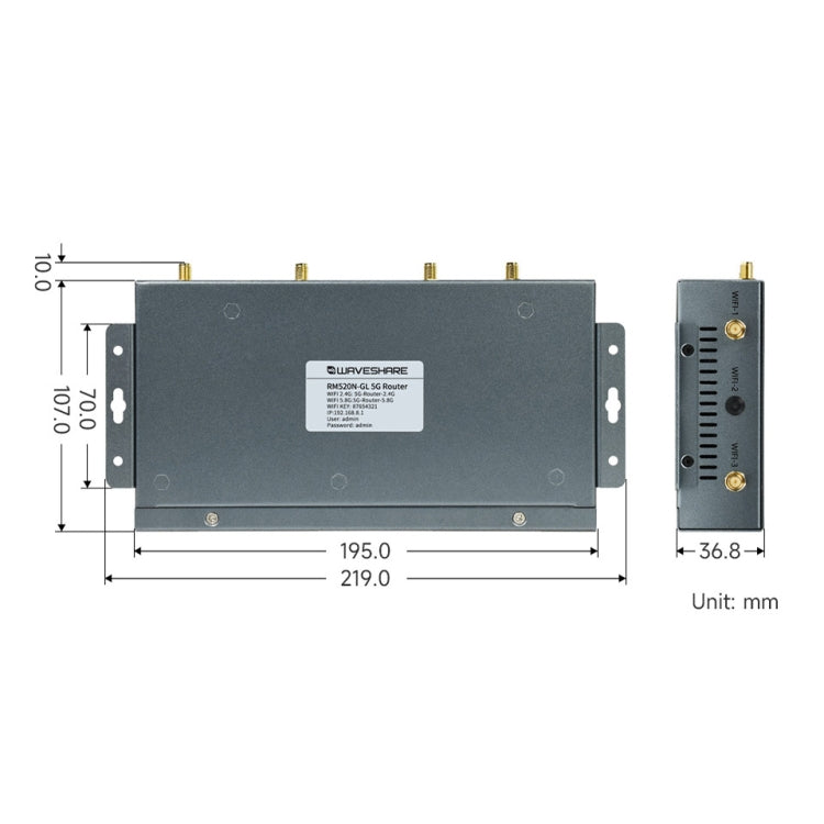 Waveshare RM520N-GL Wireless CPE Industrial 5G Router, Snapdragon X62 Onboard(US Plug) - Wireless Routers by Waveshare | Online Shopping UK | buy2fix