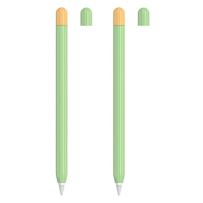 2 Sets 5 In 1 Stylus Silicone Protective Cover + Two-Color Pen Cap + 2 Nib Cases Set For Apple Pencil 2 (Matcha Green) - Pencil Accessories by buy2fix | Online Shopping UK | buy2fix