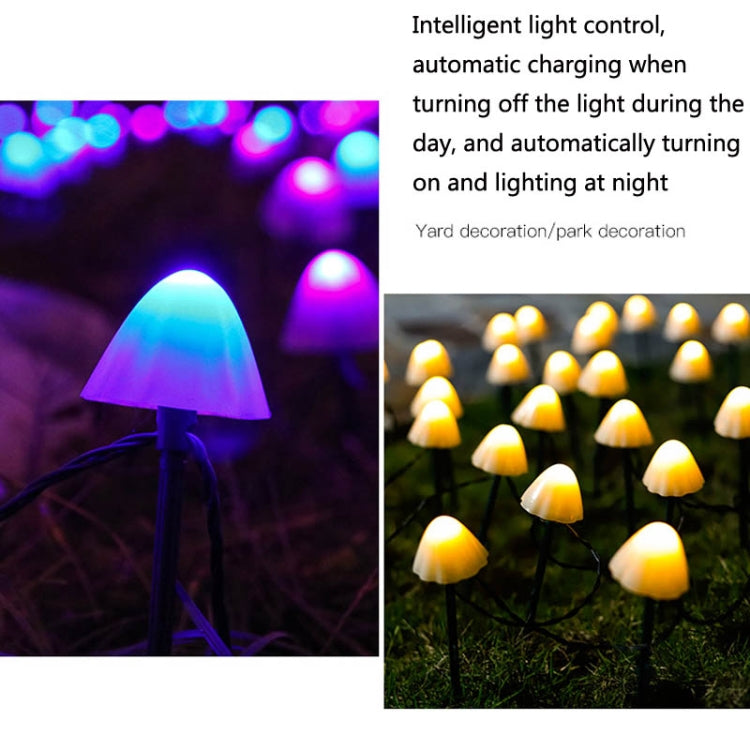 5m 20 LEDs Solar Mushroom Lawn Light Outdoor Waterproof Garden Villa Landscape Decorative String Lights(Colorful Light) - Holiday Lights by buy2fix | Online Shopping UK | buy2fix