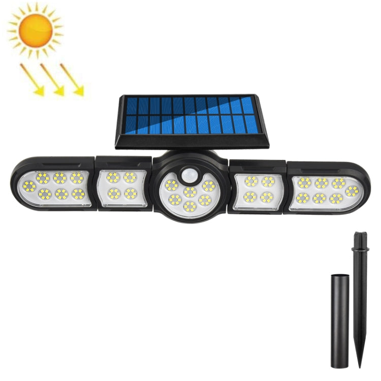 Garden Solar Wall Light Outdoor Waterproof Lawn Light Landscape Corridor Small Street Light, Spec: 5-Head 168 LED - Solar Lights by buy2fix | Online Shopping UK | buy2fix