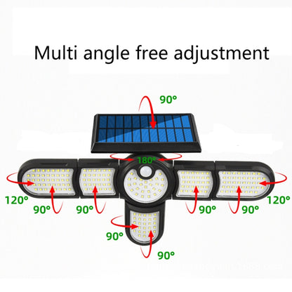 Garden Solar Wall Light Outdoor Waterproof Lawn Light Landscape Corridor Small Street Light, Spec: 6-Head 198 LED - Solar Lights by buy2fix | Online Shopping UK | buy2fix