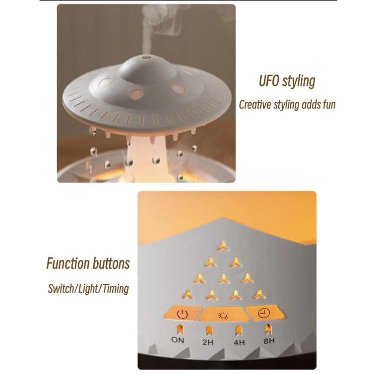 UFO Water Drop Aromatherapy Humidifier Desktop Remote Control Diffuser, Plug: UK Plug(White) - Air Purifiers & Accessories by buy2fix | Online Shopping UK | buy2fix