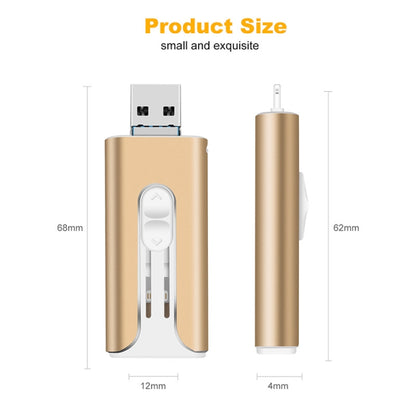 64GB Micro USB + 8 Pin + USB 2.0 3 in 1 Mobile Phone Computer U-Disk(Silver) - U Disk & Card Reader by buy2fix | Online Shopping UK | buy2fix