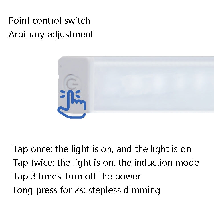 LED Human Body Induction Lamp Long Strip Charging Cabinet Lamp Strip, Size: 10cm(Black and Warm Light) - Sensor LED Lights by buy2fix | Online Shopping UK | buy2fix
