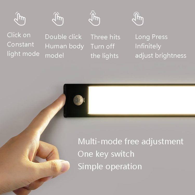Intelligent Automatic Human Body Induction Wireless LED Lamp 20cm(Silver + Warm Light) - Sensor LED Lights by buy2fix | Online Shopping UK | buy2fix