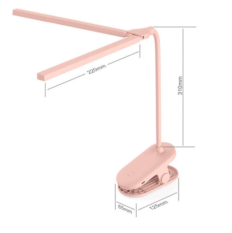 TD5 Double Lamp Head USB Desktop Clip Table Lamp,Style: Plug-in Version (White) - Desk Lamps by buy2fix | Online Shopping UK | buy2fix