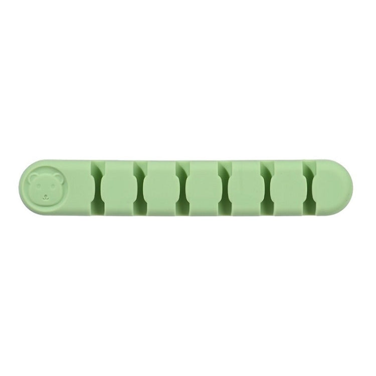 6 Holes Bear Silicone Desktop Data Cable Organizing And Fixing Device(Matcha Green) - Cable Organizer by buy2fix | Online Shopping UK | buy2fix