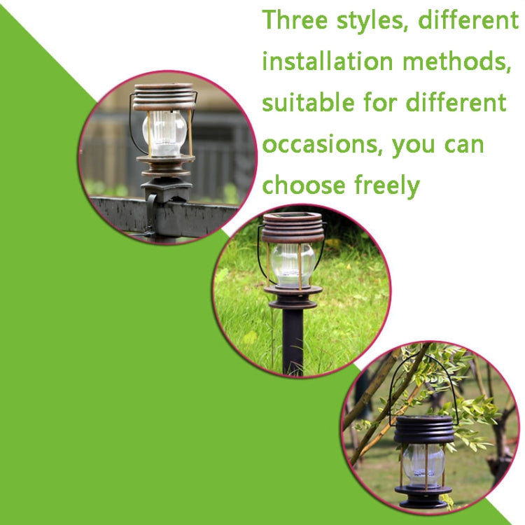 HSR002 Outdoor Retro Solar Lantern Camping Light, Spec: Insert Type-Warm Light - Solar Lights by buy2fix | Online Shopping UK | buy2fix