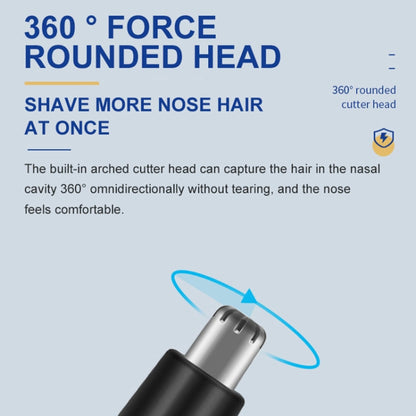 SPORTSMAN Metal Aluminum Tube Body Rechargeable Nose Hair Device, Style: Eyebrow 2 In 1(Light Blue) - Electric Shavers by buy2fix | Online Shopping UK | buy2fix