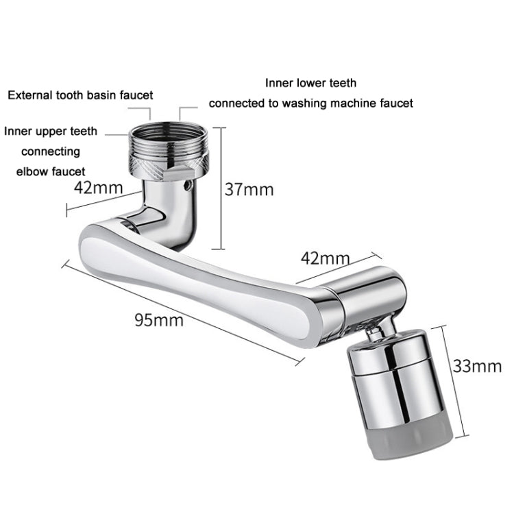 Faucet Robot Arm Universal Extender 1080 Degree Lifting Aerator, Specification: All Copper Double Outlet - Faucets & Accessories by buy2fix | Online Shopping UK | buy2fix