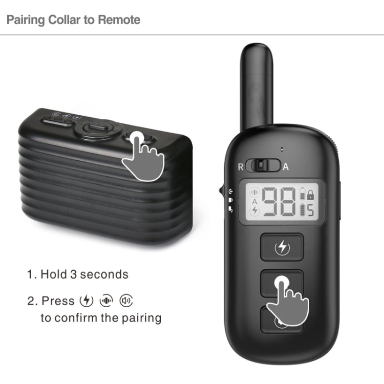 Remote Control Trainer Dog Collar Automatic Bark Stop Device, Specification: 1 Drag 1 (Black) - Training Aids by buy2fix | Online Shopping UK | buy2fix