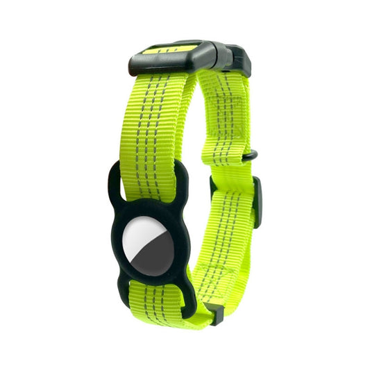 PUGGA GG1002 Polyester Dog GPS Device Protector Collar For AirTag, Size: L(Fluorescent Green) - Pet Series by null | Online Shopping UK | buy2fix