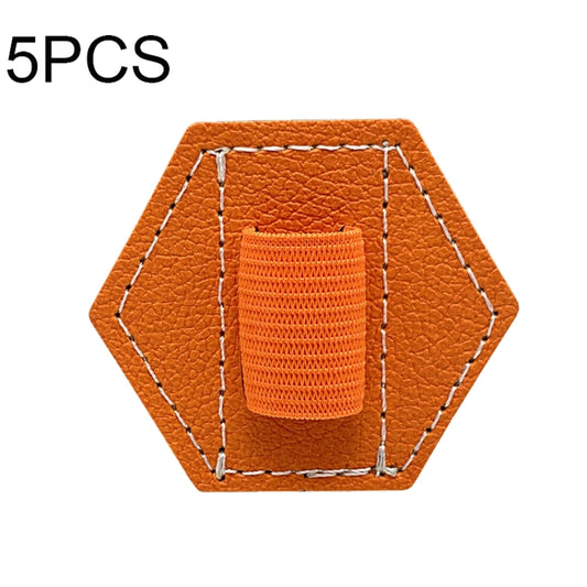 5 PCS Capacitive Pen Bag Self Adhesive Pen Holder PU Pen Clip,Style: Hexagonal Orange - Pencil Accessories by buy2fix | Online Shopping UK | buy2fix