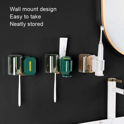 JM056 Toothbrush Rack Wall Mounted Toothpaste Storage Rack, Style: Electric Black - Shelves by buy2fix | Online Shopping UK | buy2fix