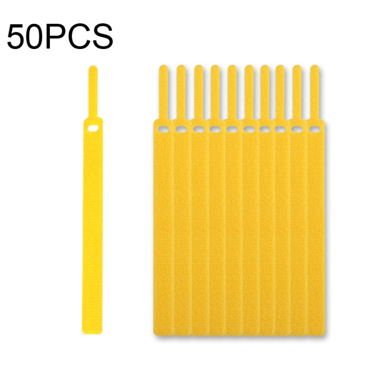 50 PCS Needle Shape Self-adhesive Data Cable Organizer Colorful Bundles 10 x 130mm(Yellow) - Cable Organizer by buy2fix | Online Shopping UK | buy2fix