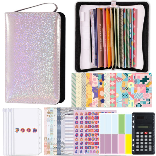 A6 Handheld Zipper Bag Type Large Capacity Cash Budget Book Handbook(Purple) - Notebooks by buy2fix | Online Shopping UK | buy2fix