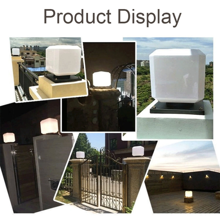 003 Solar Square Outdoor Post Light LED Waterproof Wall Lights, Size: 25cm (Warm Light) - Solar Lights by buy2fix | Online Shopping UK | buy2fix