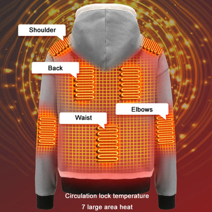 USB Smart Electric Heating Warming Thickened Hooded Sweatshirt, Size: 2XL(Grey) - Hoodie by buy2fix | Online Shopping UK | buy2fix