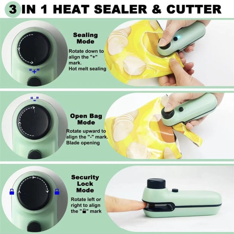 W-168 Knob Charging Sealing/Opening Machine Mini Snack Moisture Sealer(Green) - Preservation Supplies by buy2fix | Online Shopping UK | buy2fix