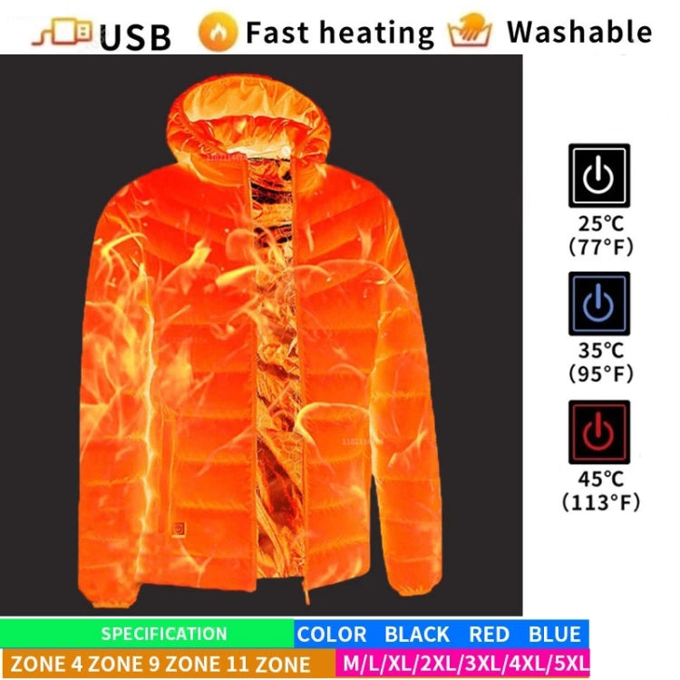 9 Zone Double Control Blue USB Winter Electric Heated Jacket Warm Thermal Jacket, Size: L - Down Jackets by buy2fix | Online Shopping UK | buy2fix