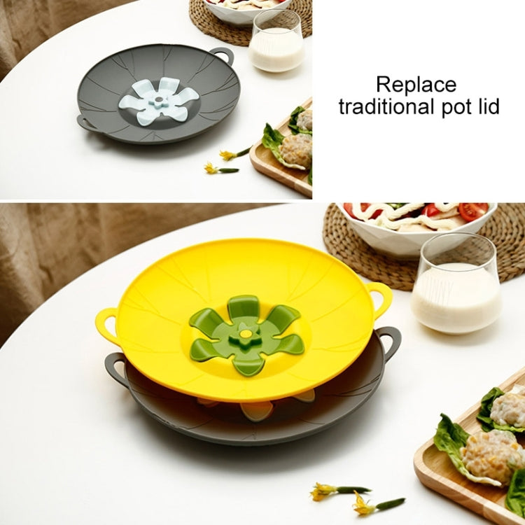 Silicone Flower Spill-proof Pot Lid Rotatable Pot Lid Kitchen Gadget, Size: 23cm Small Gray - Insulation by buy2fix | Online Shopping UK | buy2fix