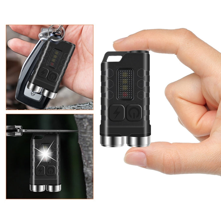 V3 Keychain Light USB Rechargeable Strong Light Mini Flashlight(Fluorescent White) - Mini Flashlight by buy2fix | Online Shopping UK | buy2fix