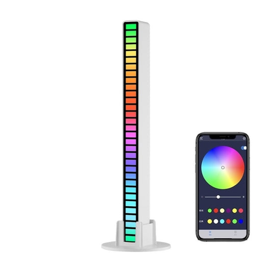 RGB Sound-controlled Rhythmic Response Lights Music Ambient LED Pick-up Lights Charging(16 Light+APP White) - Novelty Lighting by buy2fix | Online Shopping UK | buy2fix