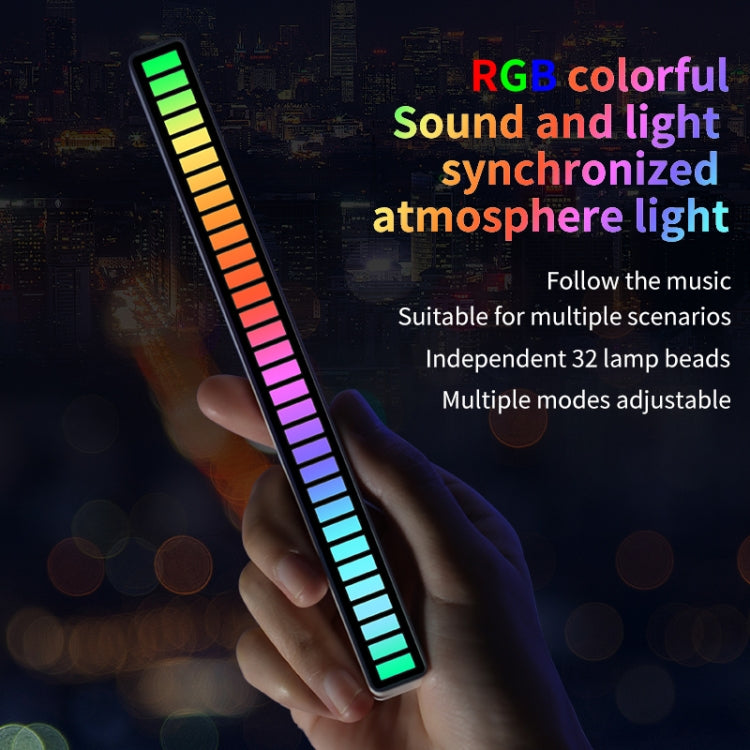 RGB Sound-controlled Rhythmic Response Lights Music Ambient LED Pick-up Lights Plug-in(32 Lights Black) - Novelty Lighting by buy2fix | Online Shopping UK | buy2fix