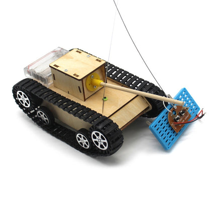 Wooden Electric Simulation Crawler Tank DIY Toy Assembly Model,Spec: No. 1 Single Motor Remote Control Edition - Puzzle Toys by buy2fix | Online Shopping UK | buy2fix