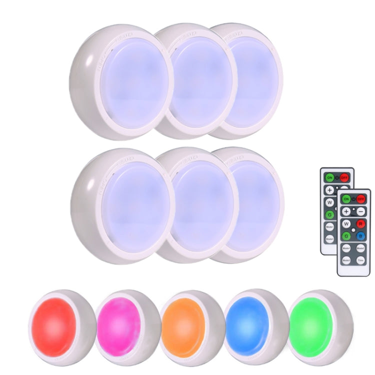 Ambience Pat Light Bedside Eye Protection Night Light, Color: RGBW Color Light Battery(6pcs With 2 Remote Control) - Novelty Lighting by buy2fix | Online Shopping UK | buy2fix