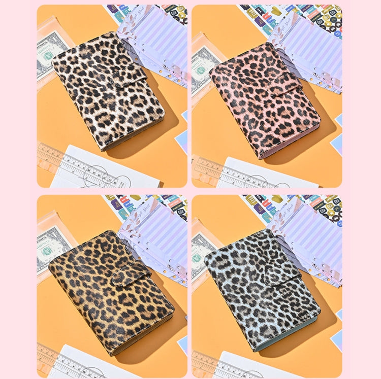 A6 Leopard Print Cash Budget Notebook  Loose Leaf Financial Management Notepad(Blue) - Notebooks by buy2fix | Online Shopping UK | buy2fix