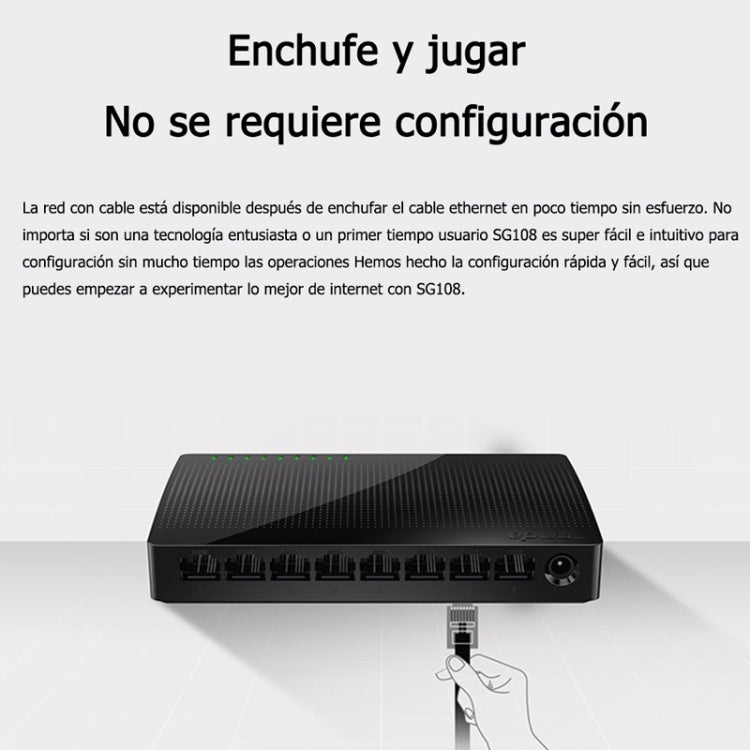 Tenda SG108 100/1000M Desktop Network Switch 8 Port Gigabit Desktop Switch Ethernet Switch LAN Hub(AU Plug) - Network Hubs by Tenda | Online Shopping UK | buy2fix