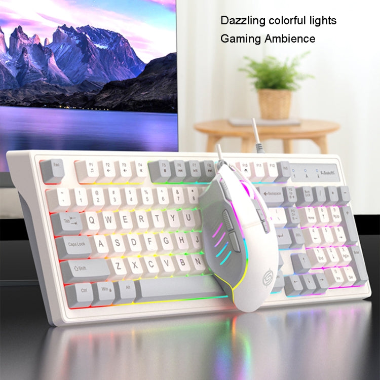 K-Snake Wired E-Sports Keyboard Mouse Mechanical Feel 98 Key Desktop Computer Notebook Keyboard, Style: Single Keyboard (Gray) - Wired Keyboard by K-Snake | Online Shopping UK | buy2fix