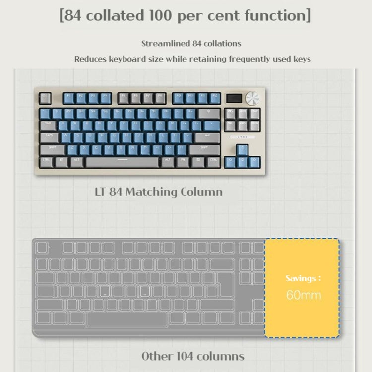 LANGTU LT84 Mechanical Luminous Keyboard, Style: Wireless Tri-Mode RGB Sea-Air Axis Pro ( Sky) - Wireless Keyboard by LANGTU | Online Shopping UK | buy2fix